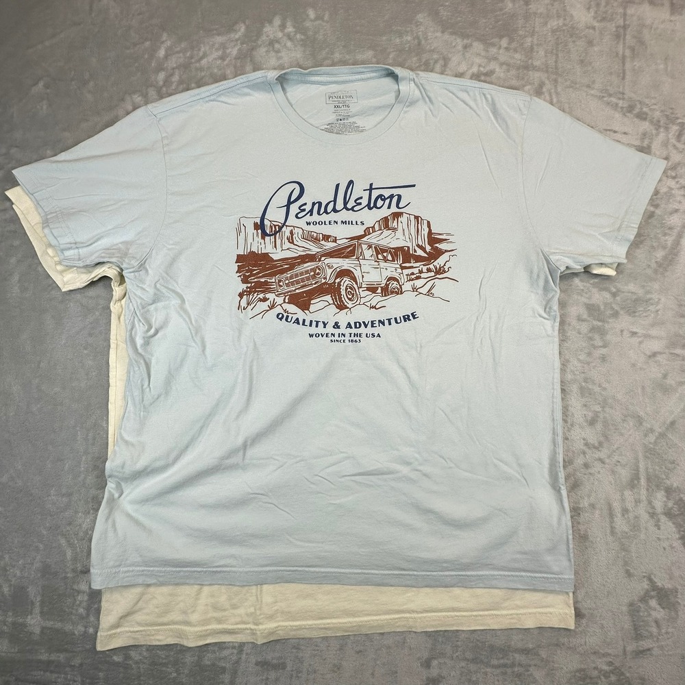 Pendleton Graphic T-Shirt Bundle Mens XXL Blue Cream Woolen Mills Western 3pk